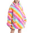 thumbnail image 3 of Faithtur Universal Warm Hooded Sweater Fashion Printing Mink Wool Home Clothes, 3 of 6