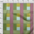 thumbnail image 3 of oneOone Viscose Chiffon Green Fabric Geometrical Craft Projects Decor Fabric Printed By The Yard 42 Inch Wide, 3 of 4
