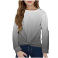 thumbnail image 1 of Posijego Chandail en Molleton pour Petite Fille, Col Rond, Manches Longues, Torsade devant, Crop Top Athlétique, 1 of 7