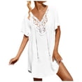 thumbnail image 1 of 2025 Women Ruffle Trim Sheer Beach Cover Up Button Down Beach Skirt Cover Up Beach Cover Up Shorts Skirt Beach Wrap Bikini Shiny Wraps Cover Ups for Swimwear Mesh Drawstring Cover Up Skirt, 1 of 7