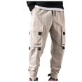 thumbnail image 2 of UVEASISHA Men's Outdoor Cargo Pants,Mens Athletic Pants Relaxed Fit Stretch Drawstring Jogging Pants Casual Lightweight Workout Pants with Adjustable Ankle Cuff Spring Sales, 2 of 7