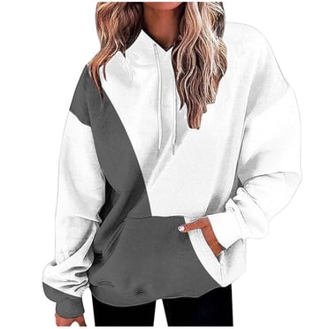 Rbaofujie Fall Sweaters Women's Printed Loose Pockets Fitting Long Sleeved Hoodie Sports Top Sweatshirts Blue Women's Fashion Hoodies & Sweatshirts