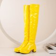 thumbnail image 4 of Foreign Trade Candy Color Patent Leather Ladies Back Zipper Thick Heel Round Toe Over-the-knee Boots, 4 of 6