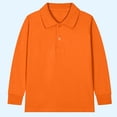 thumbnail image 2 of zbxnLI Girls Boys School Uniform Long Sleeve Golf Shirts Button Closure Collared Tops 2-15 Years, 2 of 3