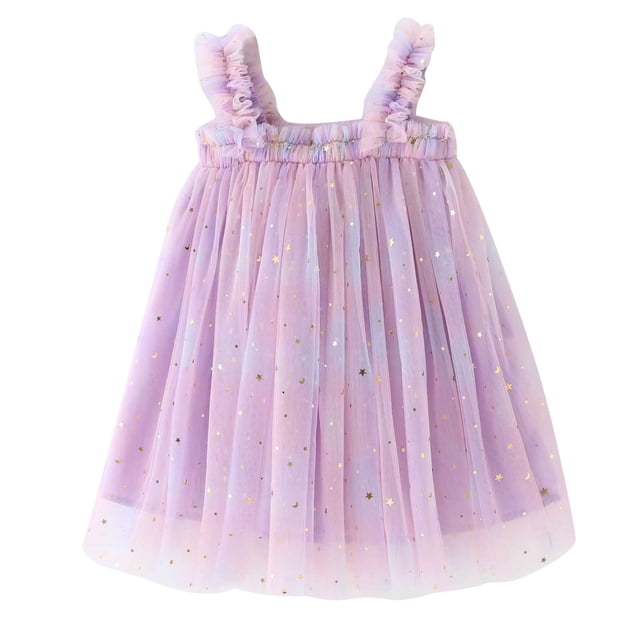 Yuyuzo Tenues d'Été pour Fillettes Robe Princesse Sans Manches Robes de Danse Fête Saint-Valentin