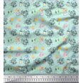 thumbnail image 1 of Soimoi Green Rayon Fabric Text & Cupcakes Food Print Fabric by the Yard 56 Inch Wide, 1 of 1