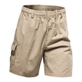 thumbnail image 1 of hoksml Shorts Cargo Extensibles pour Hommes Couleur Unie Extérieur Décontracté Intérieur à Cordon Classique Shorts Cargo de Randonnée avec Multiples Poches Liquidation Été 2025, 1 of 8