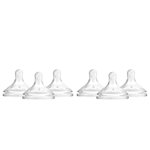 Dr. Brown's Natural Flow Options+ Wide-Neck Bottle Nipple, Level 4, 9m+, 6 Pack