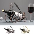 thumbnail image 2 of Wine Bottle Holder European Style Leaf Flower Iron Wine Rack Table Wine Stand, 2 of 8