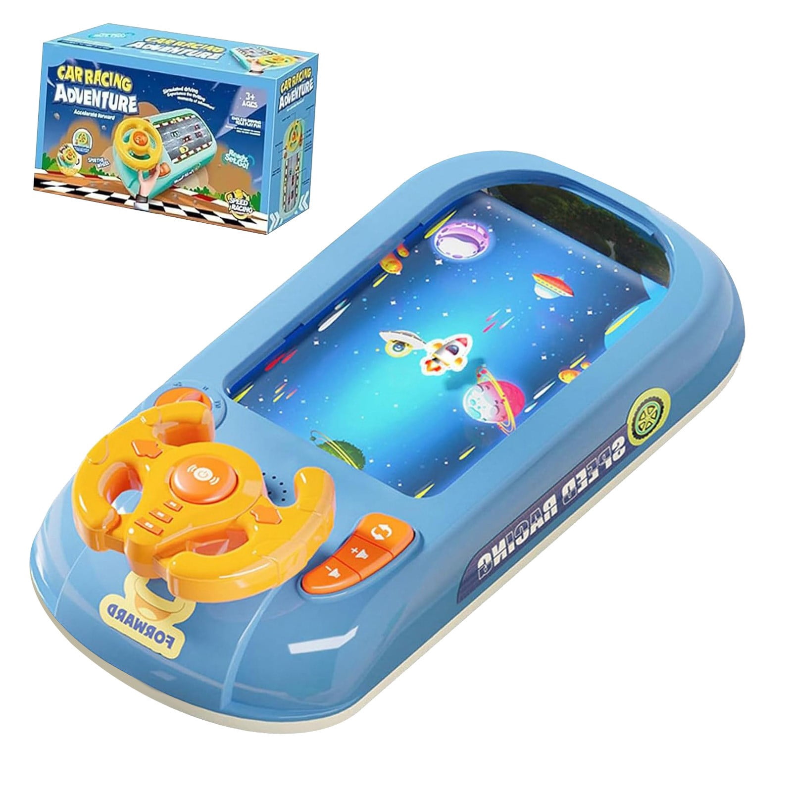 Fafeicy Jouet de voiture de course avec volant Console de jeu de