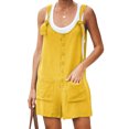 thumbnail image 1 of MAWCLOS Ladies Romper Solid Color Jumpsuits Adjustable Strap Jeans Pants Plain Work Suspender Denim Bib Overalls Yellow XL, 1 of 2