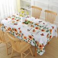 thumbnail image 2 of Summer Rectangle Tablecloths 60x120 Inch Sunflower Print, Wipeable DustProof WrinkleFree Washable White Fabric Cover for Fall Dining, Party, Picnic, 2 of 6