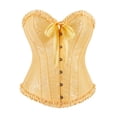thumbnail image 1 of Haut Corset à Volants pour Femmes, Gaine Florale, Bustier à Armatures, Shapewear, Overbust, Fête, Corsets Rehausseur pour Robe, Or, TTG, 1 of 6