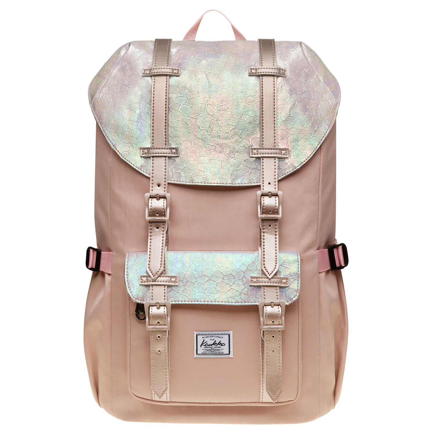 KAUKKO Laptop Outdoor Backpack, Traveling Rucksack Fits 15.6 Inch Laptop(5-14-Fairy rose tan)