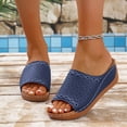 thumbnail image 2 of Womens Low Wedge Sandals Comfortable Dressy Arch Support Slides Orthopedic Sandals Slip On Summer Shoes, 2 of 9