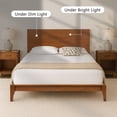 thumbnail image 3 of MODERNLUXE Full Size Bamboo Platform Bed, Mid-Century Bed Frame with Tall Headboard and Wood Slat Support, No Box Spring Needed, Easy Assembly, Brown, 3 of 8