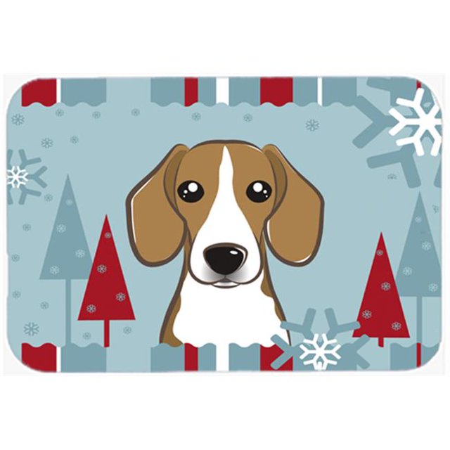 Carolines Treasures BB1735JCMT Hiver Vacances Beagle Cuisine & Tapis de Bain&44; 24 x 36 Po.