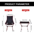 thumbnail image 2 of 3 Pieces Folding Camping Chairs, Portable Outdoor Sport Chair with High Back, Light Camping Chair Outdoor, for Camp Hiking Backpacking Lawn Beach Camp Chairs, 2 of 7