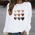 thumbnail image 1 of T-shirt de la Saint-Valentin pour Femmes 2024, Chandails à Col Rond, T-Shirts Décontractés avec Cœur, T-Shirts Graphiques Amples à Manches Longues, Chandails à Enfiler, Hauts Mode pour les Fêtes, T-Shirt, 1 of 6