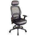 thumbnail image 1 of SPACE Deluxe Matrex Black Back Executive Office Chair with Leather Seat, 1 of 3