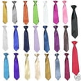 thumbnail image 1 of Satin Solid 23 Color Clip on Long tie Necktie for Boys Formal Tuxedo Suits S-20, 1 of 1