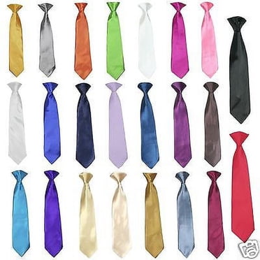 Satin Solid 23 Color Clip on Long tie Necktie for Boys Formal Tuxedo Suits S-20