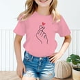 thumbnail image 2 of PMVFHDE Hauts Tube pour Filles T-Shirt à Manches Courtes pour Fille T-Shirt Fille T-Shirt Mignon pour Filles Hauts pour Fille Enfant T-Shirt Graphique Mignon à Col Rond à Manches Courtes T-Shirt d'Été Décontracté Rose, 7-8 Ans, 2 of 5