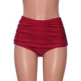 thumbnail image 2 of Riforla Swimsuit Bottoms for Women Plus Size High Rise Ruched Solid Color Bikini Briefs for Swim Bathing Suit Bottoms Red XXL, 2 of 5