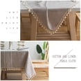 thumbnail image 3 of Cotton Linen Rectangle Tablecloth Table Cloth Heavy Weight Cotton Linen Dust-Proof Table Cover for Party Table Cover Kitchen Dinning(Rice-Coffee,60*60cm), 3 of 6