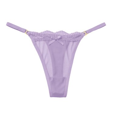 Ketyyh-chn99 Culottes pour Femmes Coton 2024 Culottes Hipster pour Dames Culottes Respirantes pour Femmes Culottes Nœud en Maille Entièrement Transparentes Dentelle String Sans Coutures Violet,G