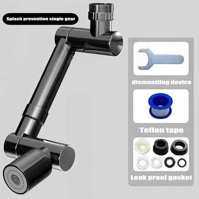 PUREKKI 1440 Degree Rotating Faucet Universal Faucet Extender Mechanical Arm Nozzle