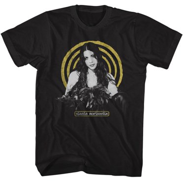 Alanis Morissette Yellow Spiral Black Adult T-Shirt 4Xlt