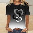 thumbnail image 2 of Dealovy Haut pour Femmes Décontracté T-Shirts à Manches Courtes Été Ample Mignon Tunique à Imprimé Graphique Dégradé, 2 of 4