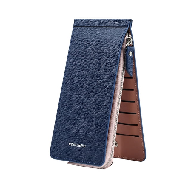 Agiferg Multifunctional Long Wallet, Women Zipper Pocket Leather Credit Card Holder Bifold Wallet With 26 Card Slots