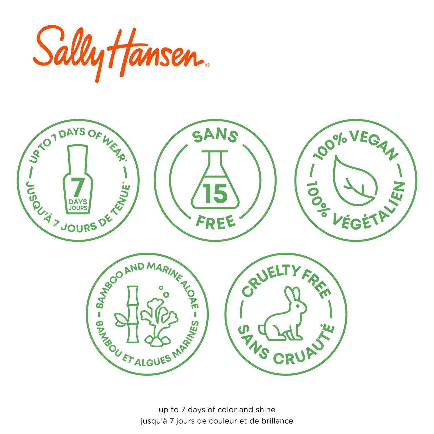 Sally Hansen - Good. Kind. Pure™, vernis à ongles 100 % végétalien, Sans 15, avec du bambou durable et des algues marines pour un soin supplémentaire