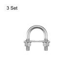 thumbnail image 3 of Unique Bargains Round U-Bolts 3 Sets 45mm Inner Width 78mm Length M12 with Nuts and Plates, 3 of 5
