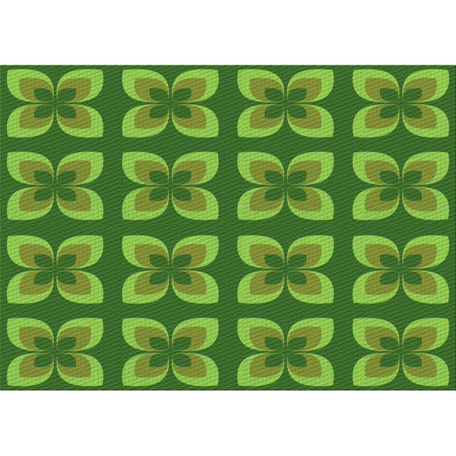 Ahgly Tapis Rectangulaire Lavable en Machine Vert Pois, 5 Pieds x 8 Pieds