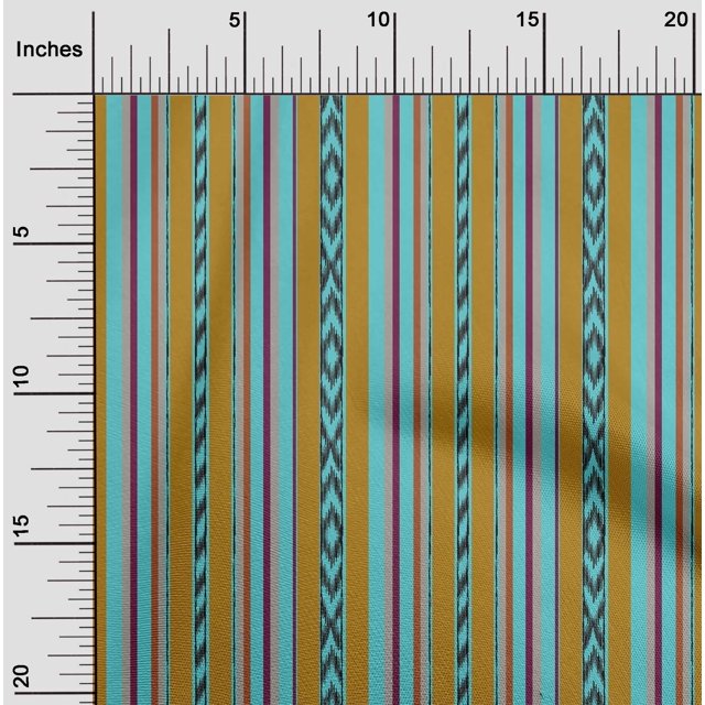 oneOone Tissu Jersey en Viscose à Rayures Imprimé Ikat Tissu BTY 60 Pouces de Large