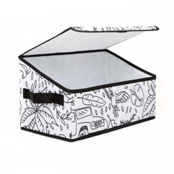 Baum 21A352JE Bac de Rangement Incliné pour Coloriage pour Enfants avec Couvercle avec Marqueurs Lavables Inclus, Motif Jungle - Lot de 4