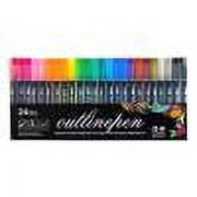 TIMIFIS The Outline Markers, Art Double Line Outline Markers, 24 Colors Markers Pen Set for Drawing, Doodling, Card Making, Christmas Greeting Card, Diy Crafts