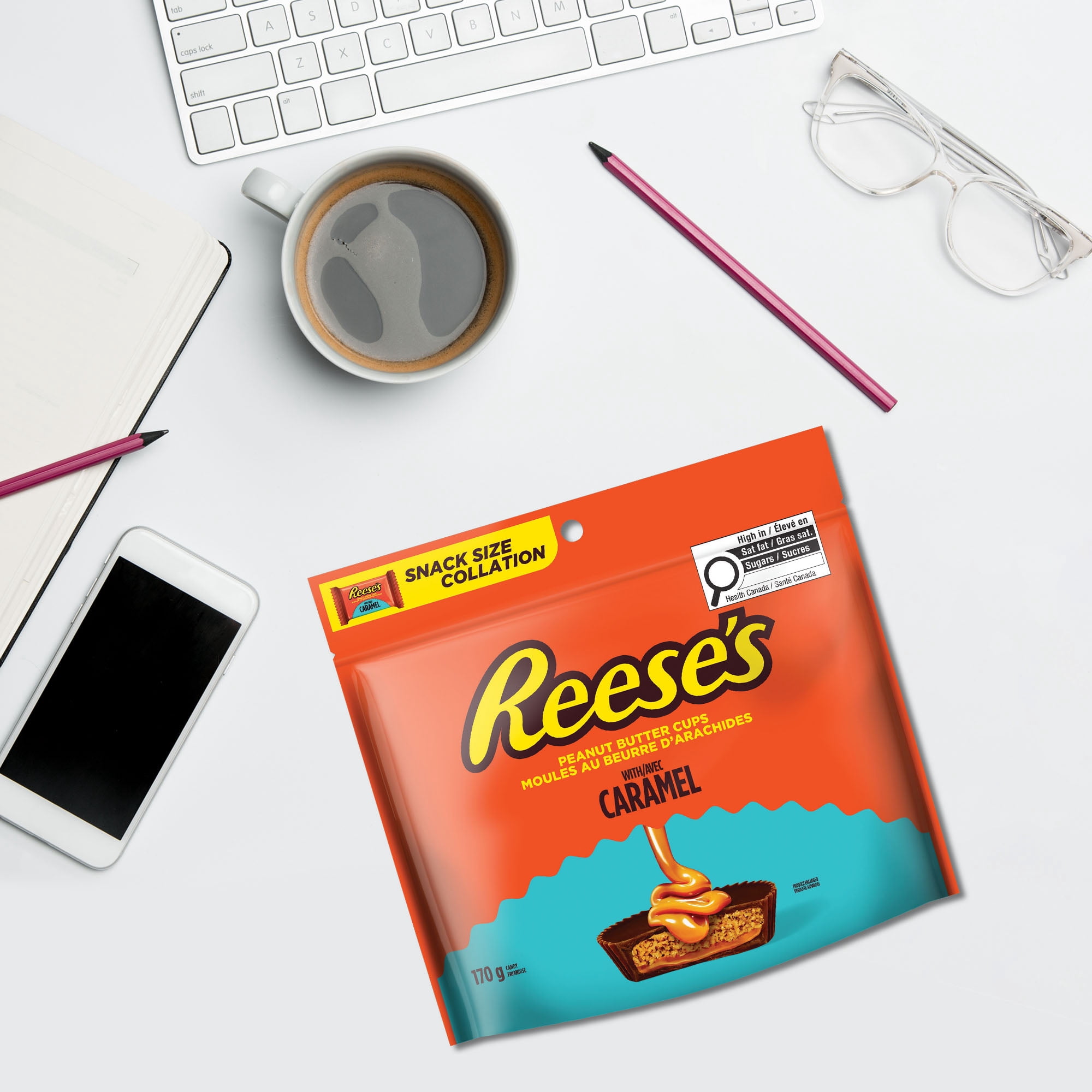 REESE'S with Caramel Snack Size, great for sharing, 170g