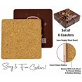 thumbnail image 4 of Inkdotpot Set of 6 Drink Coasters DecorativeNon,SlipCork Base4-inch Square PrintedCoastersEasy Clean- Coffee Quote, 4 of 8