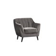 thumbnail image 3 of Topline Home Furnishings 2-piece Set: Sofa & Chair, Charcoal Velvet, 3 of 5