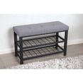 thumbnail image 1 of Nola Home Shoe Bench with Storage, 2-Tier Shoe Rack Padded Seat and Metal Frame, Grey, 1 of 6