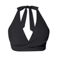 thumbnail image 3 of Women Push Up Bikini Top V Neck Full Coverage Swimsuit Top with Adjustable Straps and Buckle Closure, 3 of 4
