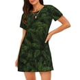 thumbnail image 1 of Vsdgher Chemise de Nuit à Manches Courtes pour Femmes Motif Branches de Sapin de Noël Col Rond Mignonne Robe de Nuit à Volants Confortable, 1 of 6