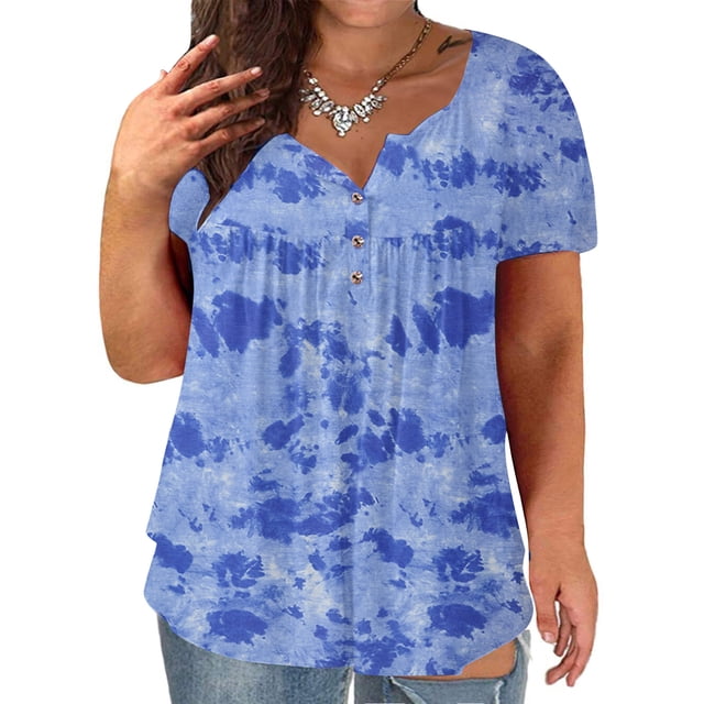TIMIFIS Plus Size Tunic Tops For Leggings Casual Flowy Tshirts Ruched Blouses For Women