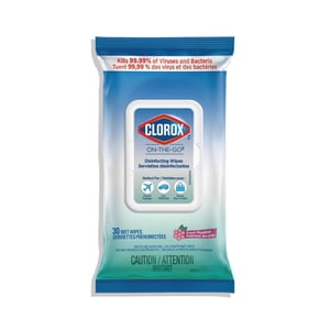 Clorox® On-The-Go Disinfecting Wipes, Fresh Meadow, 30 Count