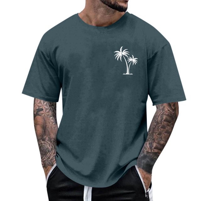 Pisexur T Shirts for Man , Hommes Mode Décontractée Imprimé Col Rond T-Shirt Pull Manches Courtes Blouse Marine,L Chemises de Golf Hommes & Chemises Hommes