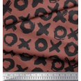 thumbnail image 4 of Soimoi Brown Modal Satin Fabric Circle & Cross Geometric Print Sewing Fabric Yard 42 Inch Wide, 4 of 4